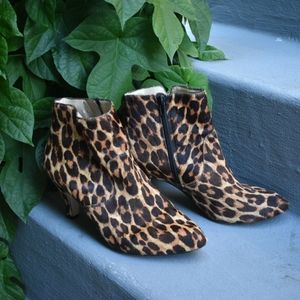 I.N.C. leopard calf hair booties ankle boots 8